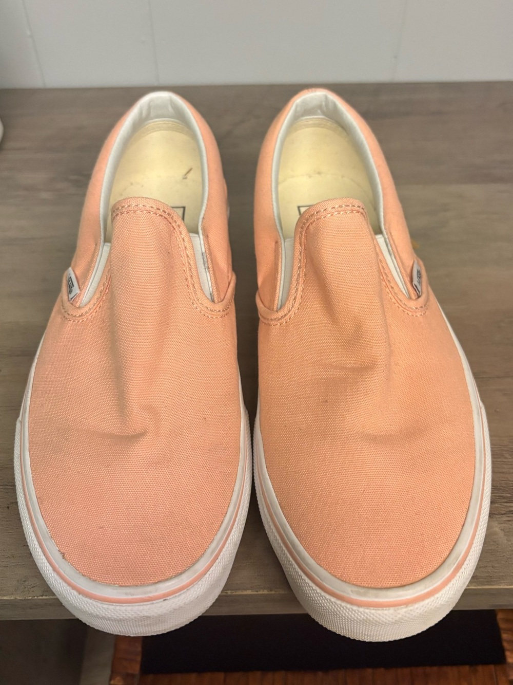 Vans Peach Slip-On Canvas Sneakers